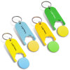 Promotional plastic coin holder with keychain for 1 EURO