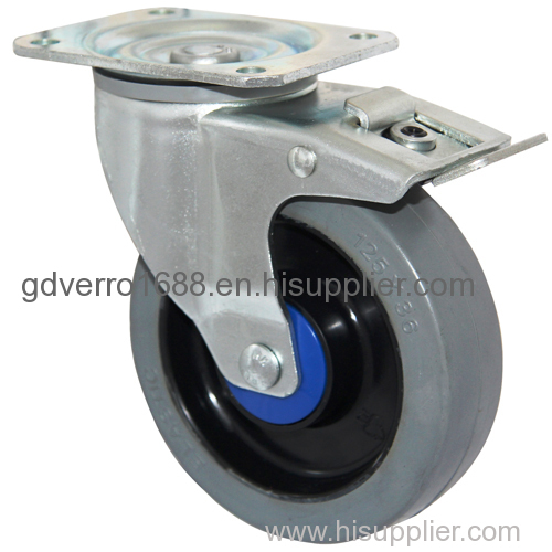 5 inches ball bearing elastic rubber casters