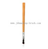 Wood handle angled eyebrow brush