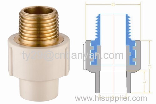 CPVC ASTM2846 standard water supply fittings(MALE Coupling COPPER THREAD)