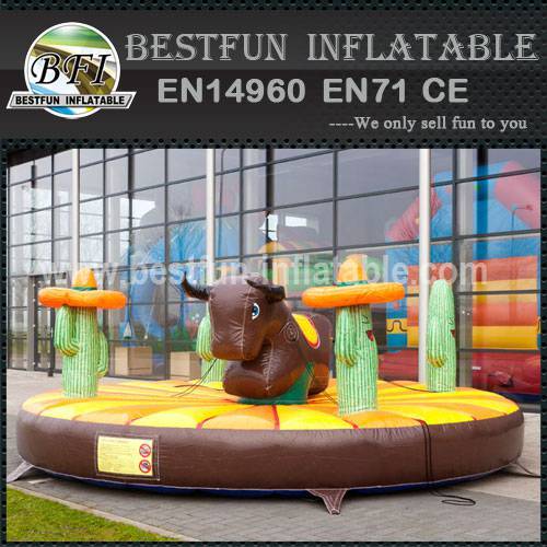 Adult inflatable bull rodeo