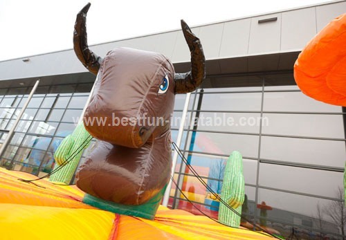 Adult inflatable bull rodeo