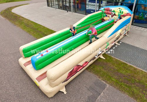 Inflatable bungee run for carnival games