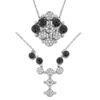 925 sterling silver diamond charm necklaces with black and crystal cz stones micro paved