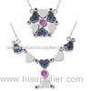 Colorful 925 sterling silver hexagon necklaces pendant of heart shape