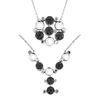 Trendy 925 sterling silver charm necklaces with black and crystal gemstones transformed
