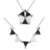 Custom two - tone 925 sterling silver charm necklaces pendant with transformable triangles