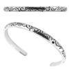 Fashionable engraved punk rock 925 sterling solid silver bracelet for party