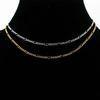 Succinct design thin interlocking brass link plain chain necklaces for unisex