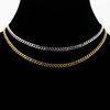 Plain thick rope brass chain necklace with yellow gold plated / silver plated