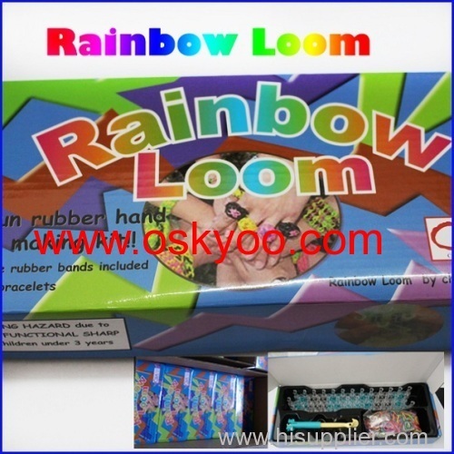 kids promotion gifts silicone colorful rainbow loom DIY bands 