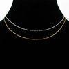 Lady's fashion thin link brass plain chain necklace with gold and silver plated