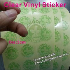3CM Diameter Round Clear Vinyl Sticker Print with Logo Self Adhesive Plastic Label Custom