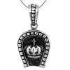 Engraved black punk rock jewellery pendants in 925 sterling silver