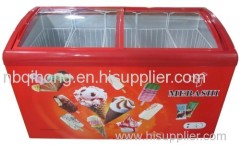 318 top glass door freezer