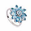 Fashion 6 # 925 Sterling Silver Jewellery Gemstone Ring TP-P001 Rhodium plating