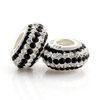 Custom Classical white black color men' s Round Sterling Silver Charm AAA crystals Loose Beads for w