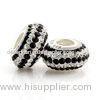 Custom Classical white black color men' s Round Sterling Silver Charm AAA crystals Loose Beads for w
