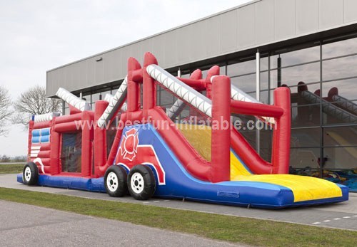 Fire Truck Inflatable Obstacle Course