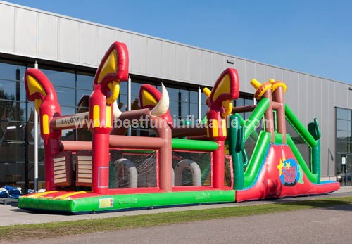 Giant multi-functional inflatable obstacle course