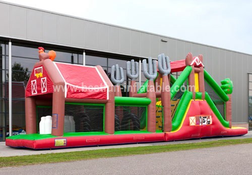 Inflatable farm obstacles bouncer for adult