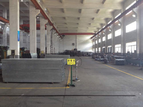 assembly area for scaffold steel plank