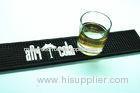 Black promotional soft pvc bar mat with logos , printed beer mats