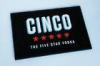 Black square the best price pvc bar mat , bar drink mat CINCO Logo