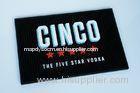 Black square the best price pvc bar mat , bar drink mat CINCO Logo