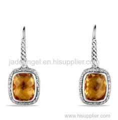 citrine nobless earring sterling silver jewelry 925 silver studded jewelry Imitation brand jewelry