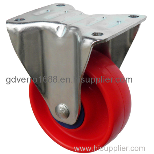 Red PP fixed industrial casters