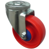 swivel red PP industrial casters with bolt hole fitting
