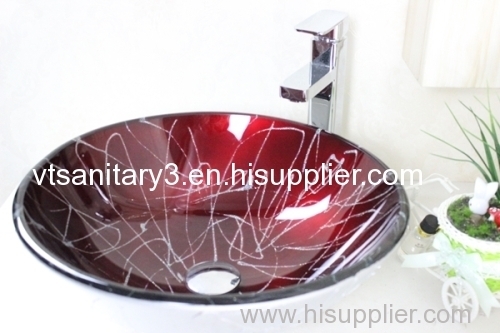 tempered glass bowl foiled glass sink