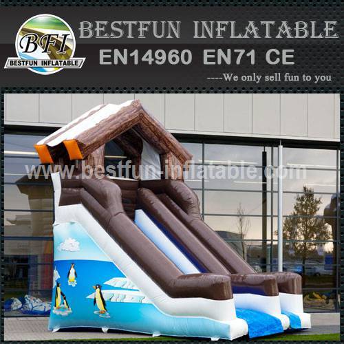 Winter theme big inflatable slides for sale
