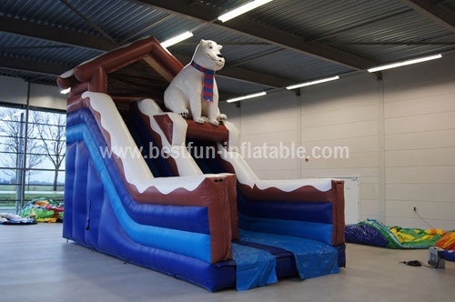 Beautiful polar bear inflatable slide