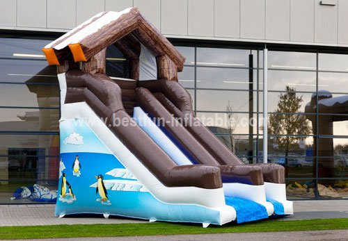 Winter theme big inflatable slides for sale