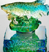 Feng shui Golden Fish Art Glass Crafts/ colored glaze/Liu li Factory outlets