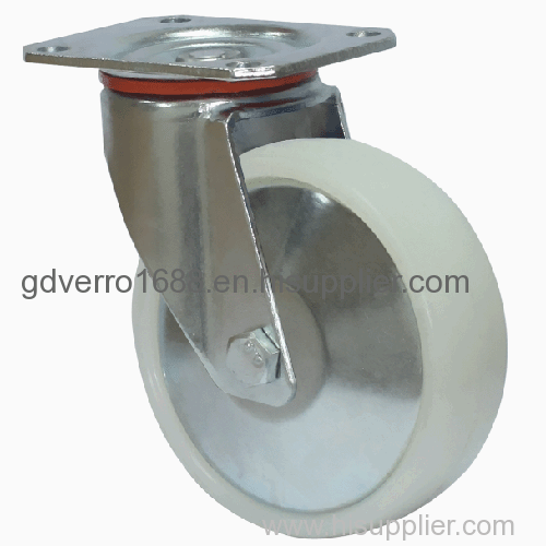 swivel PP industrial casters with iron covers on both side