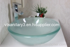 Pedestal glass basin pedestal tempered glass basin vanity