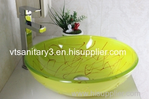 counter top ceramic basin glass basin vanity with bathroom mirror