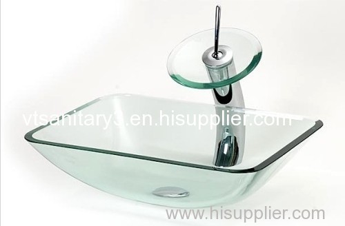 glass basin with siphone purple bathroom sink