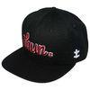 Black Adjusteble Flat Brimmed Baseball Caps Embroidered For Ladies