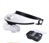Head magnifier with 2 led light and five lens