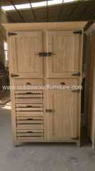 French recycled fir kitchen cabinet with wood skeps