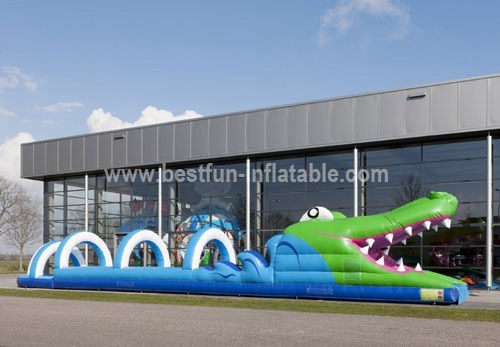 Inflatable crocodile slip pool