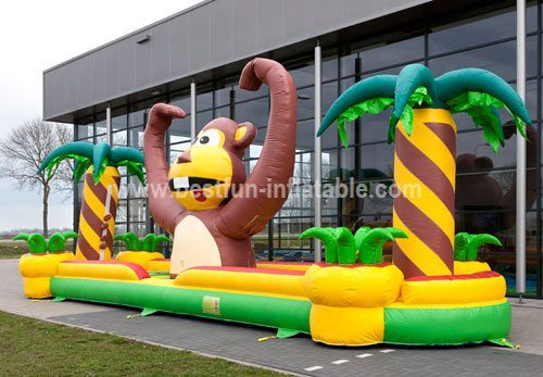 Monkey inflatable bungee run game