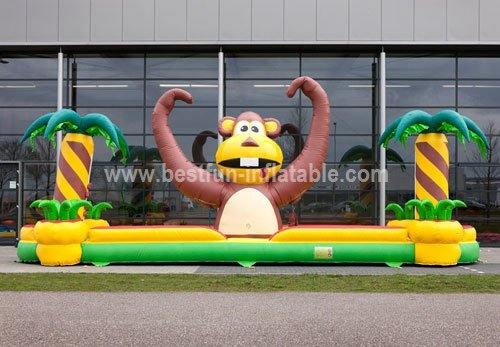 Monkey inflatable bungee run game