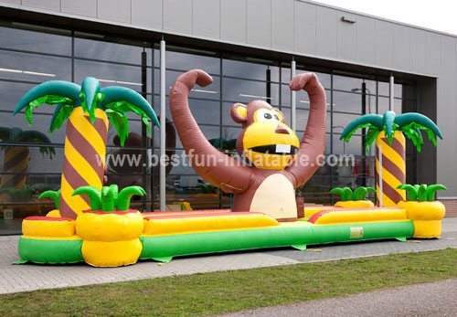 Monkey inflatable bungee run game