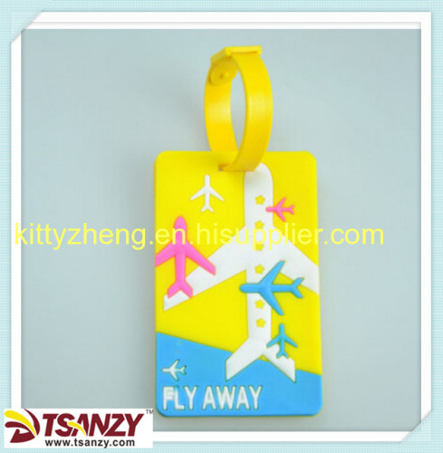 promotion soft pvc cartoon luggage tag 