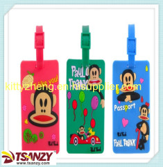 promotion soft pvc cartoon baggage tag/lable